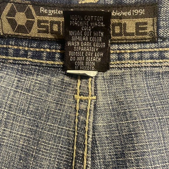 Y2K Red Tag SouthPole Baggy 3180 Jean Mid Blue Fade High Rise Zip Plus Size 38 - Picture 4 of 10